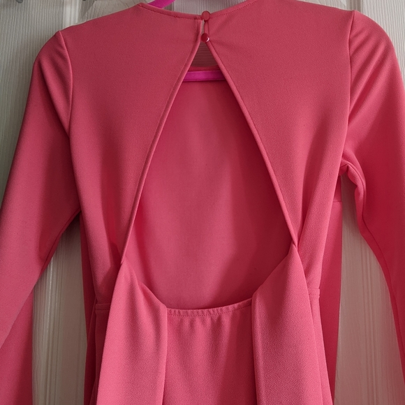 NWOT ASOS Coral-Pink Open Back Bubble Hem Dress UK 6/US 2 XS - Picture 3 of 8